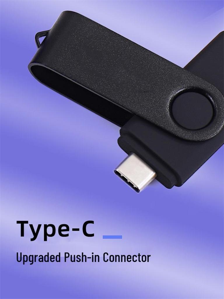 Rotating Dual-Use USB Flash Drive: Type-C 3.0, OTG, 64GB/32GB/16GB/8GB for Mobile & Computer