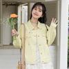 Korean Ulzzang Spring Autumn Women Denim Coat Turn-Down Collar Floral Embroidery Loose Jacket Sweet All Match Girl's Outerwear