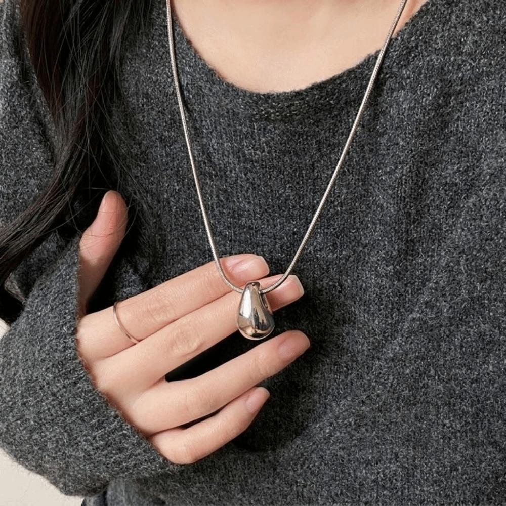 Adjustable Length Rope Clavicle Chain Zinc Zinc Alloy Heart Pendant Necklace Y2K Water Drop Necklace Party