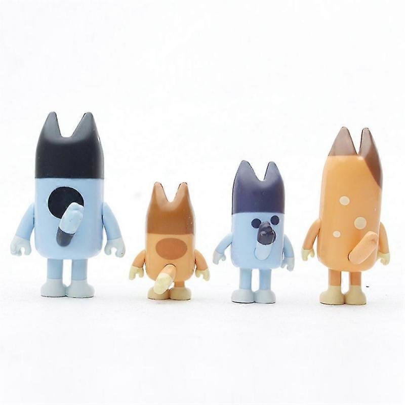 8pcs Bluey And Friends Poseable Action Figures Toys Desktop Ornament Gifts For Girls Boys
