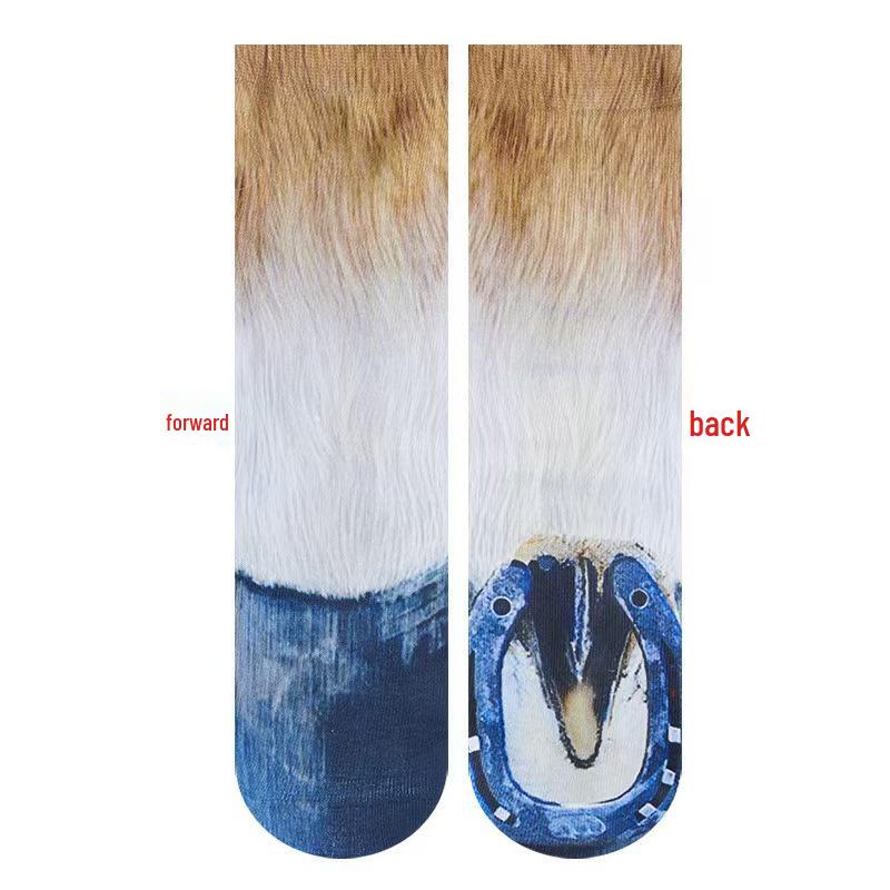 

3D носки со следами лап животных: Смешной дизайн с кошкой и собакой для взрослых 24CM Double-sided Print