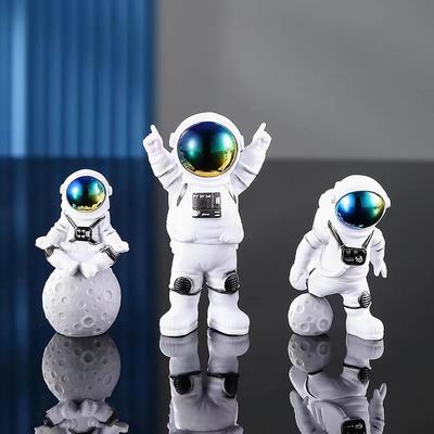 3 Stück Astronautenfigur Heimdeko Astronautenstatue Skulptur Prunkstück Dekor Golden (Farbverlauf Blau)