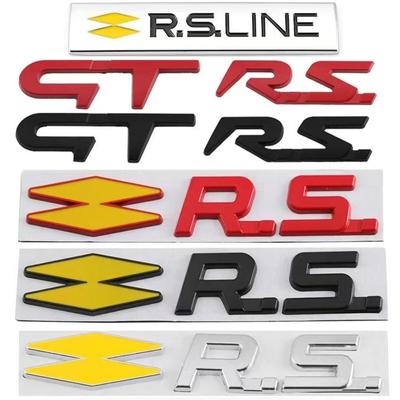 3D Car Metal GT RS Line Badge Emblem Decals Sticker For Renault Logan Clio Megane 2 3 Captur Twingo Duster Kadjar Kangoo