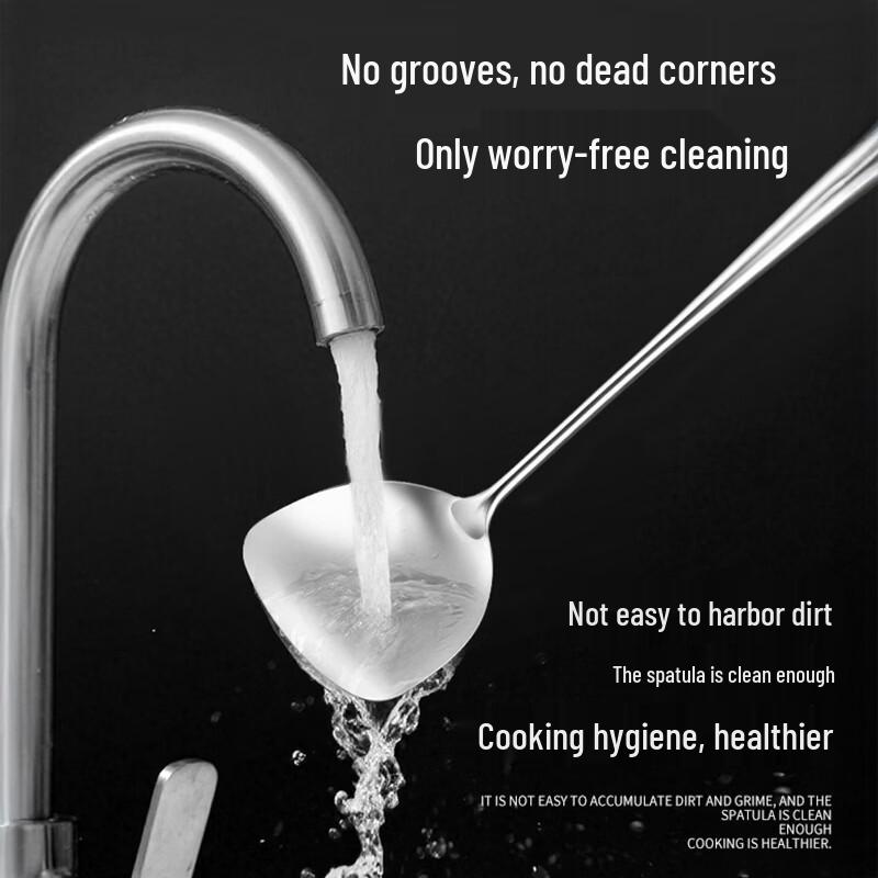 COOKSS 304 Stainless Steel Wok Spatula with Rosewood Handle