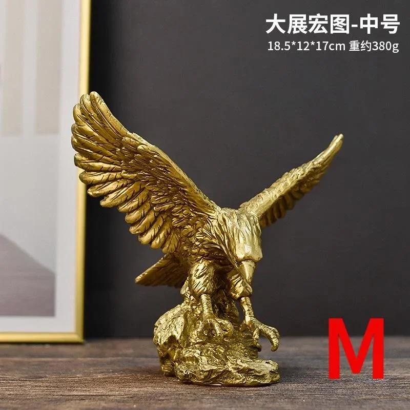 Eagle Resin Golden Eagle Statue Art Animal Model Collection Ornaments Wine Cabinet for Home Office Desktop Feng Shui Decor Gifts