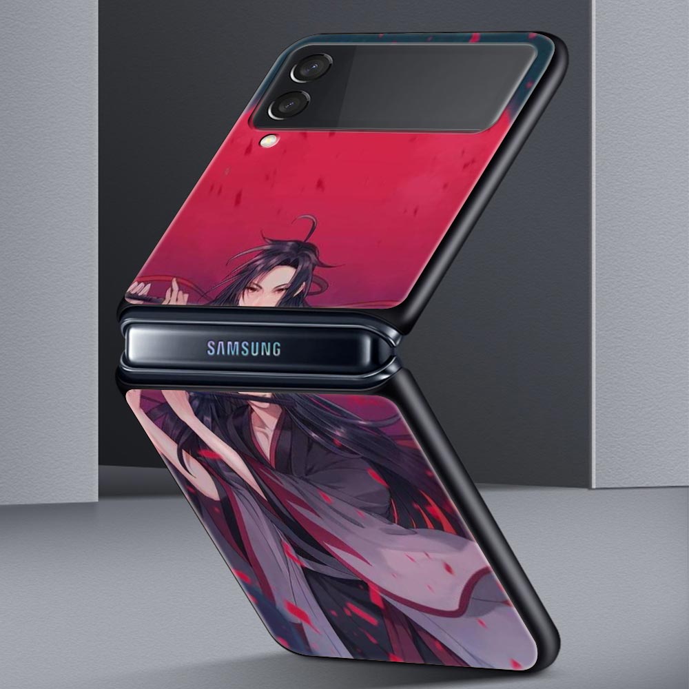 MDZS Anime Mo Dao Zu Shi Wei Wuxian Phone Case for Samsung Galaxy Z Flip 3 4 5 Black Folding Mobile Shell Hard PC Protect Cover