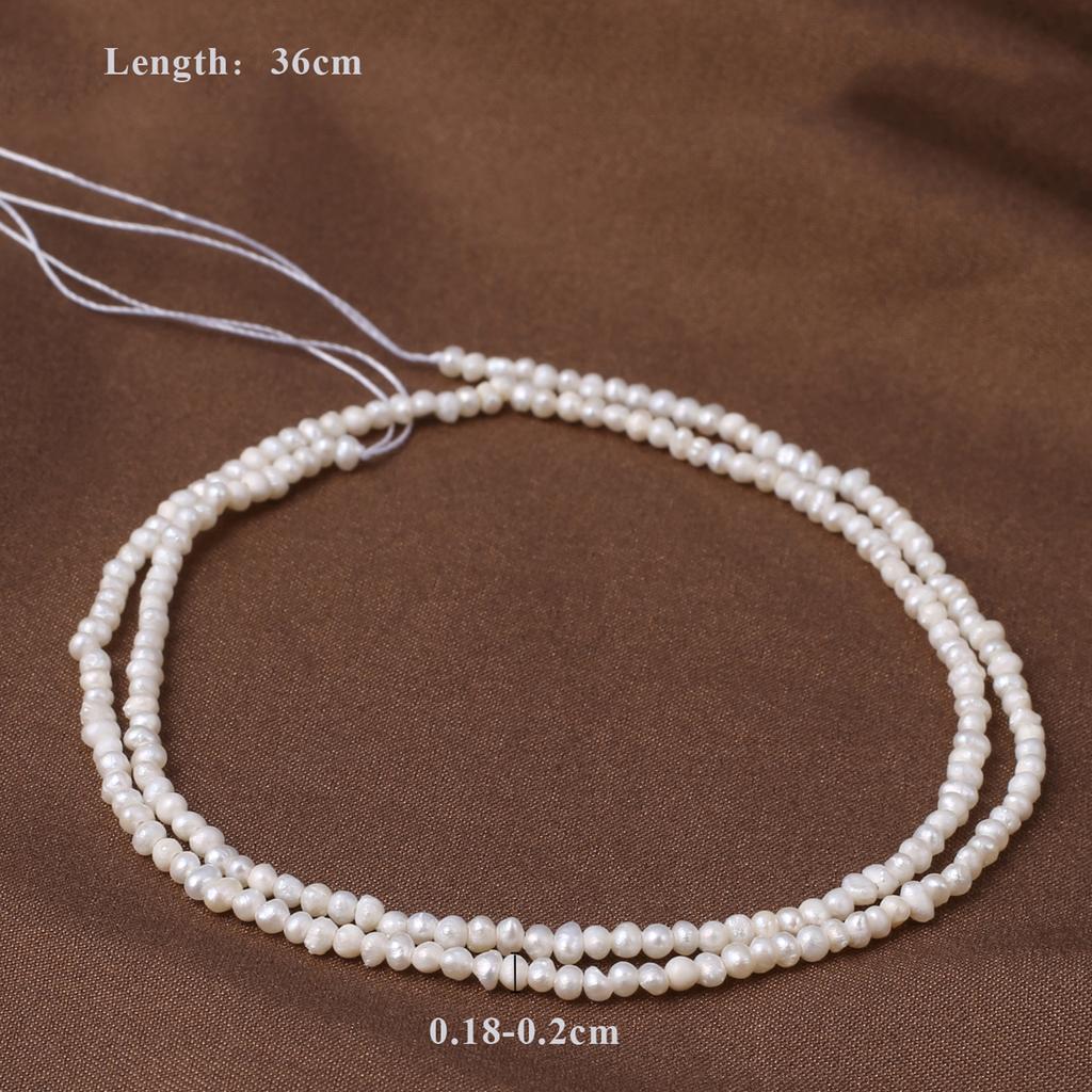 1String, White Natural Freshwater Pearls, Handmade Near Pearl Beads, 1.8-2 Mm, for DIY Necklace Accessories, Jewelry Making, Women Gift, 36 Cm