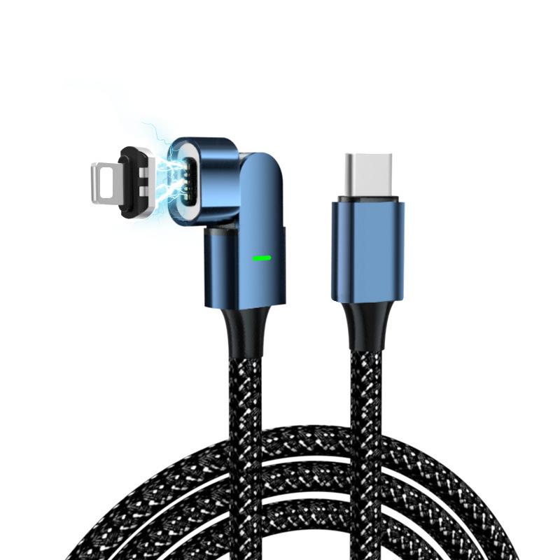 Magnetic 100W Fast Charging Cable with 180° Rotation for Apple Devices and Type-C