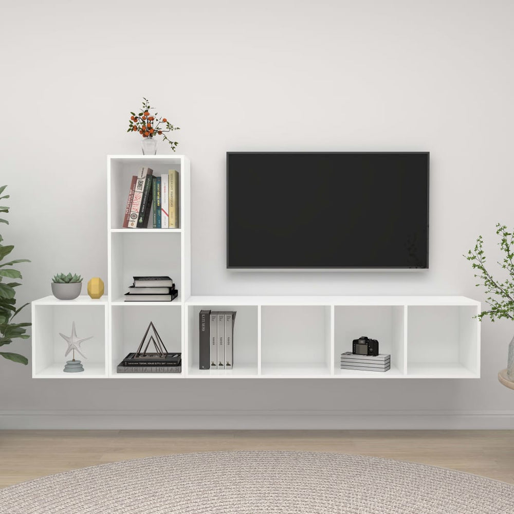 Ensemble de meuble TV 3 pcs  Bois d'ingénierie