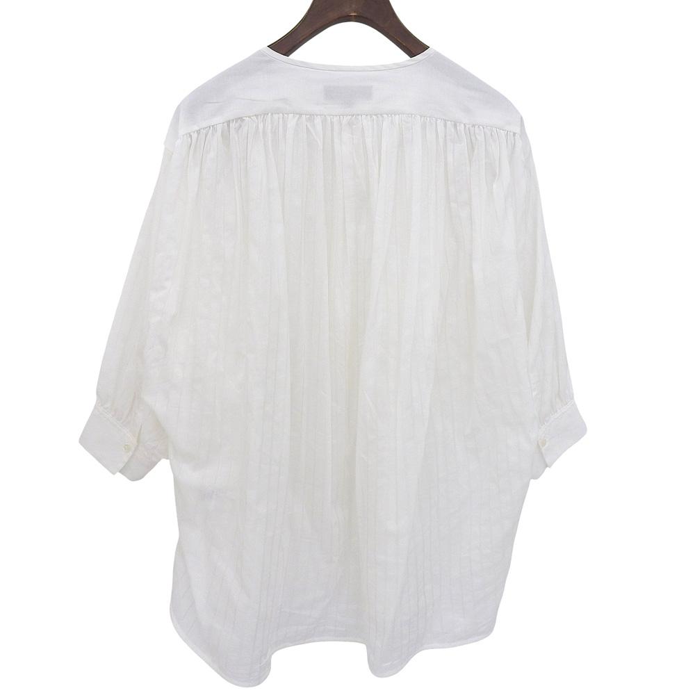 DRAWER Beautiful Cotton Silk Striped Blouse Top for Women, White, Size 36 Tops 36 whiteUsed