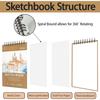 Crehatos 5.5 x 8.5 Sketch Book Top Spiral Bound Sketch Pad 100 Sheets Each 68lb 100gsm Drawing Paper 2 Pack