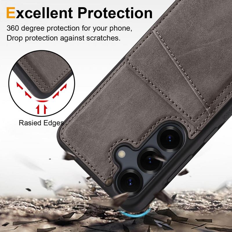 Kartenfächer Ständer Brieftaschenhülle für Samsung S26 Ultra S25 Edge S24 S23 S22 Plus S21 FE A15 A16 A17 A34 A35 A36 A37 A54 A55 A56 A57 5G Kartenhalter Abdeckung
