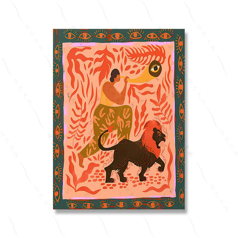 Colorful Abstract Poster Print Tiger Leopard Snake Tropical Jungle Wall Art Canvas Painting Wall Picture Living Room Decor Retro