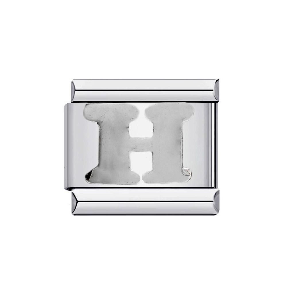 26 English A-Z Letter Name Custom Silver Color 9mm Link Charms Italian Stainless Steel Bracelet DIY Jewelry Making Hand Chain