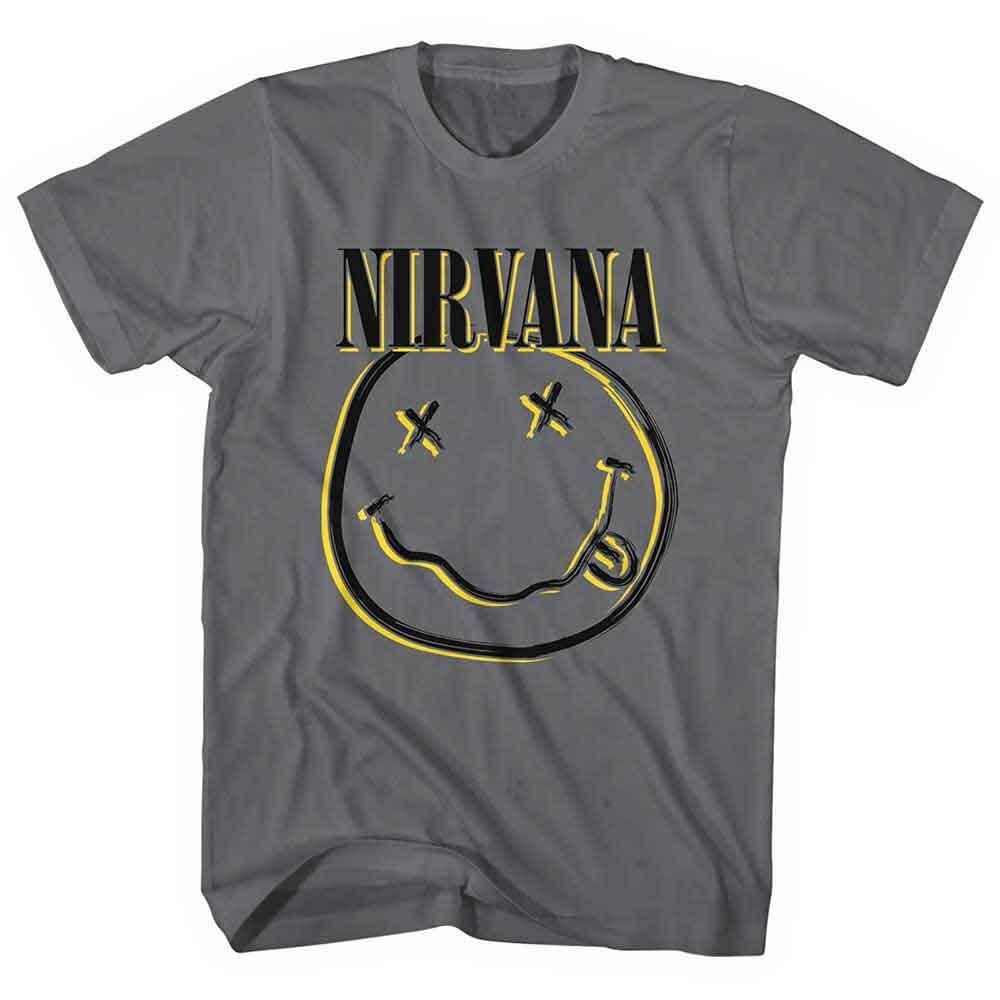 

26 Nirvana Inverse Smile Grey erkend T-shirt voor mannen Unisex T-Shirt XXL