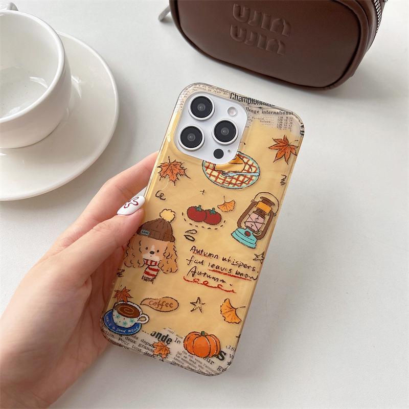 

Autumn Doodle Puppy iPhone 17 Pro Max Dual-Layer Case for Women 16 Pro