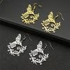 Stainless Steel Flower of Life Hummingbird Dangle Earring for Women Men Gold Silver Color Animal Birds Love Earrings Jewelry