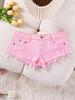 2024 Summer European & American Low-Waist Ripped Women's Denim Hot Pants