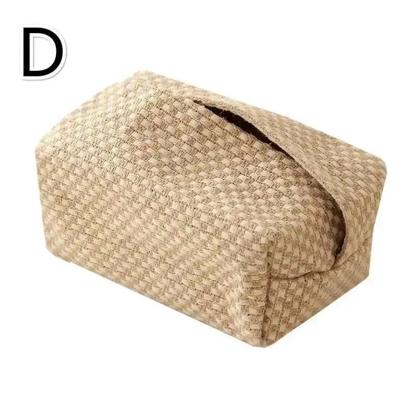 Creative Home Living Room Dining Table Tissue Boxes Cotton Linen Cloth Art Tissue Box Simple Paper Box Storage Bag Home Supplies