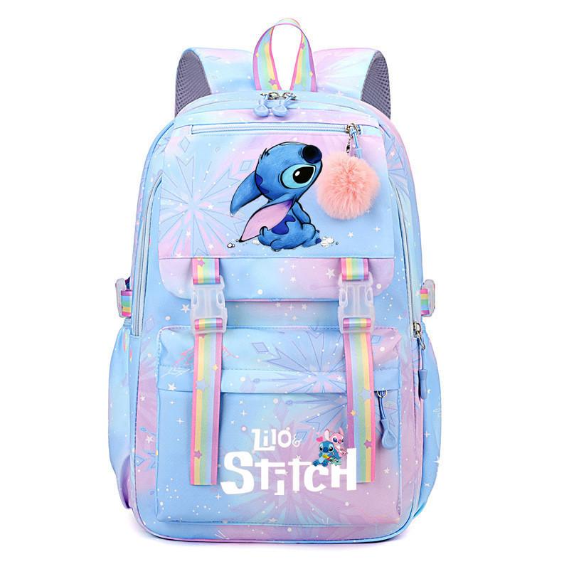 Stitch mugursoma studentiem, liela ietilpība, varavīksnes