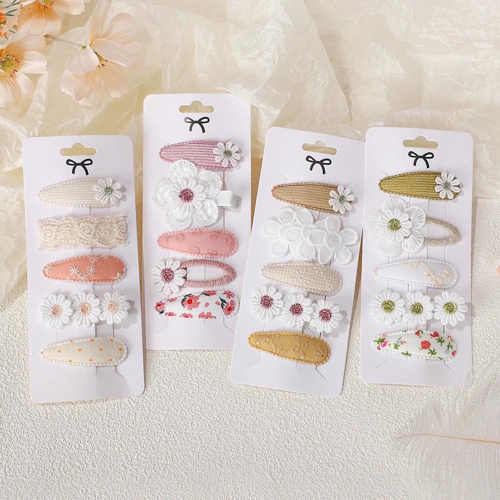 4PCS Cute Flower Baby Hair Clip Fabric Set Four Seasons Versatile Children's Hair Accessories Hair Clip Set