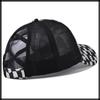 Baseball Checkered CZA463 [White Fang] Hat, Cap, Cap, Mesh, Pattern, Breathable, Adjustable, Casual, Men's, Women's, (Black)