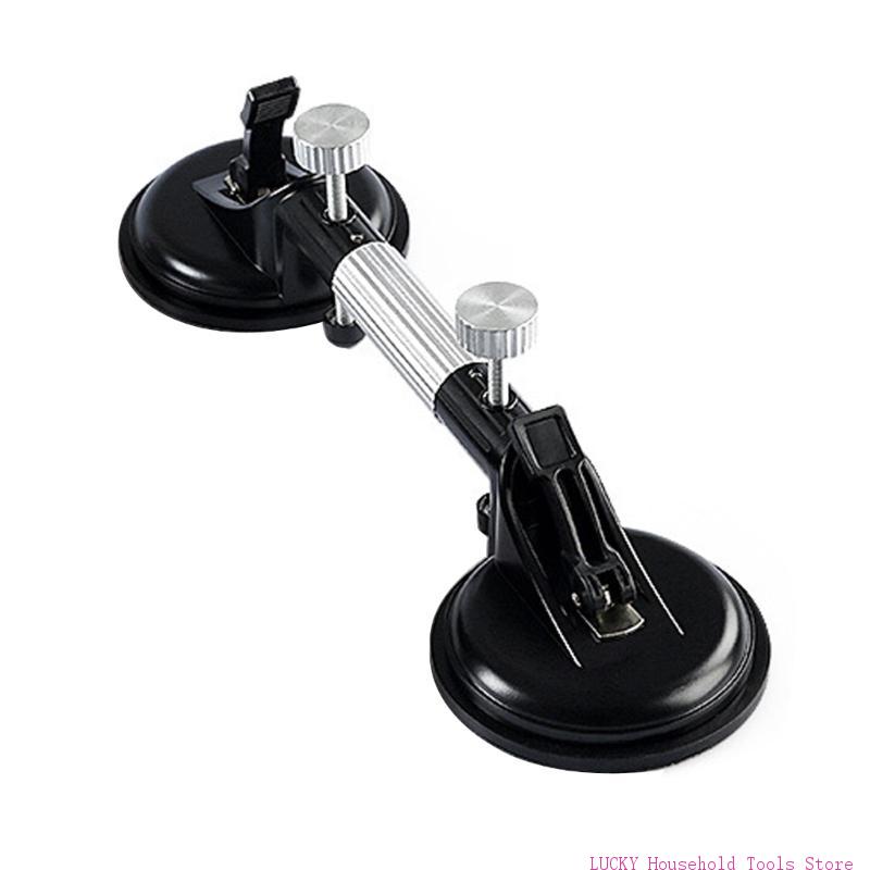 J0MC Suctioning Cups Heavy Duty Aluminum Vacuum Plate Handle Glass Holder Hook to Lift