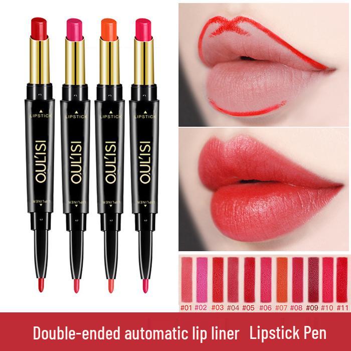Waterproof Matte Lipstick & Gloss Dual-Ended Lip Liner for Women