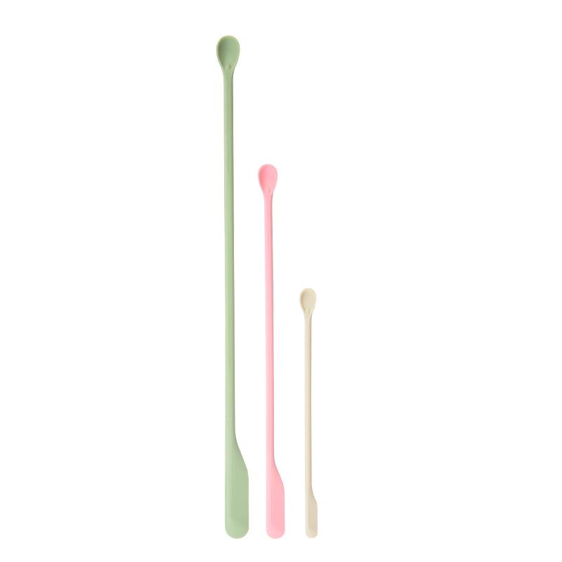 Double-Headed Silicone Scraper Set: Mini Cosmetic, Baking, Jam, and Foundation Spoon (3-piece)