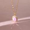 Vintage Oval Water Drop Necklace Female High Value Court Style Atmospheric Inlay Pendant Collarbone Chain