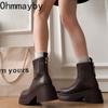 Retro Chunky Heel Women Ankle Fashion Round Toe Zippers Autumn Winter Mordern Short Botines Para Mujeres