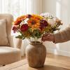 Rustic Fall Autumn Sunflower Peony Bouquet UV Resistant Silk Fake Peony Flowers  Living Room Decor
