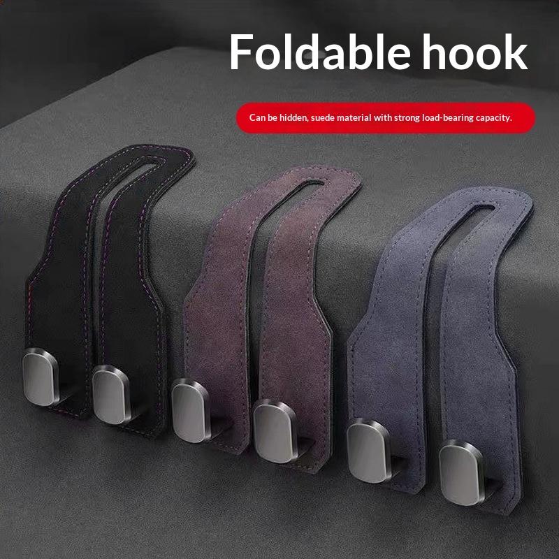 Car Purse Hook For Headrest - Premium Leather & Abs -Duty Hooks, Easy Install Car Seat Back Storage Hook