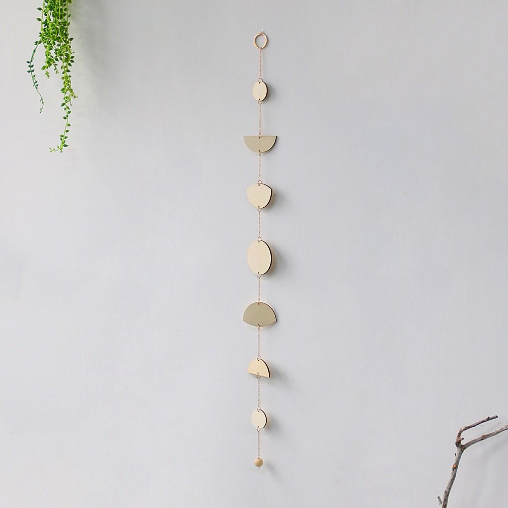 Living Room Wooden Boho Wall Hanging Wall Decor Moon Garland Moon Phase