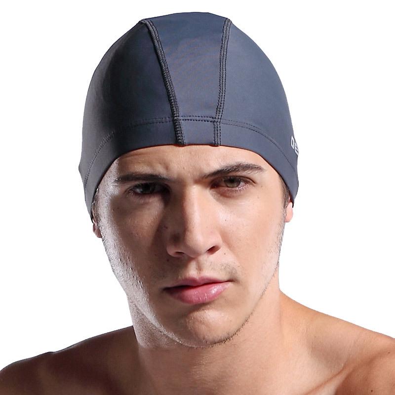 

Desmiit Men s Solid Color Nylon Swimming Cap S901 серый