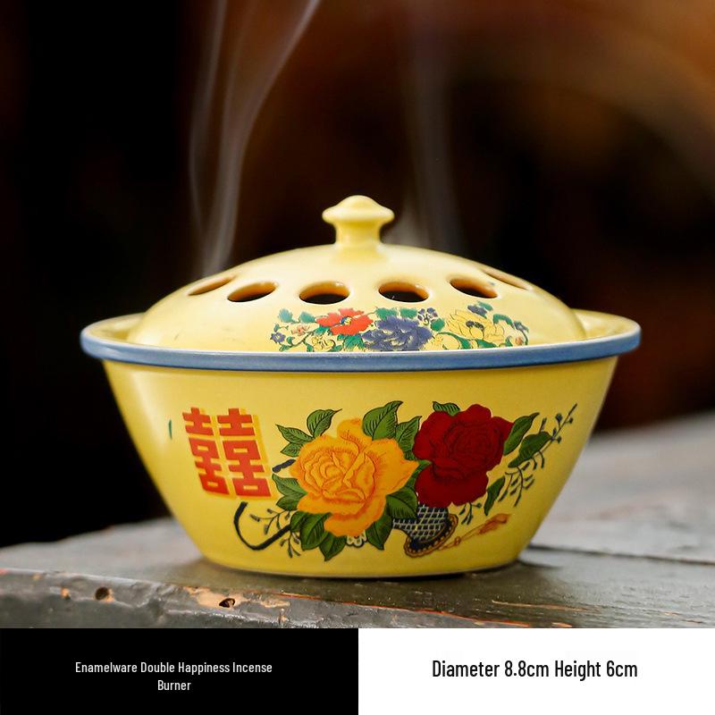 

Double Xi Ceramic Incense Burner - Nostalgic Chinese Style for Home and Weddings