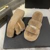 Mode Zuhause Fellige Fell-Pantoletten Plüsch-Hausschuhe Flauschige Flip-Flops Luxus Slipper Plateau Damen Modeschuh 2024 Zapato De Mujer Designer