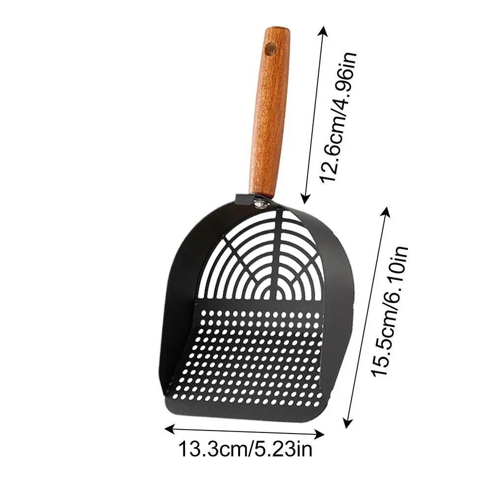 Stainless Steel Cat Litter Scoop Long Wood Handle Toilet Garbage Picker  Indoor