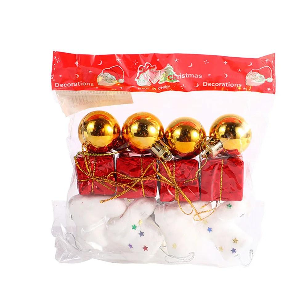 

12 шт./набор мини-елочных украшений, пенопластовые шарики, подарочная коробка, сапожки, елочные подвески, детский подарок, новогодняя вечеринка, украшение своими руками