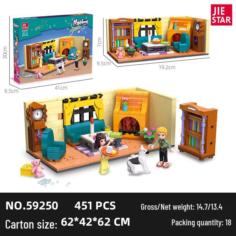 

Jie Xing Сделай сам Игровой домик Спальня Конструктор для детей старшего возраста