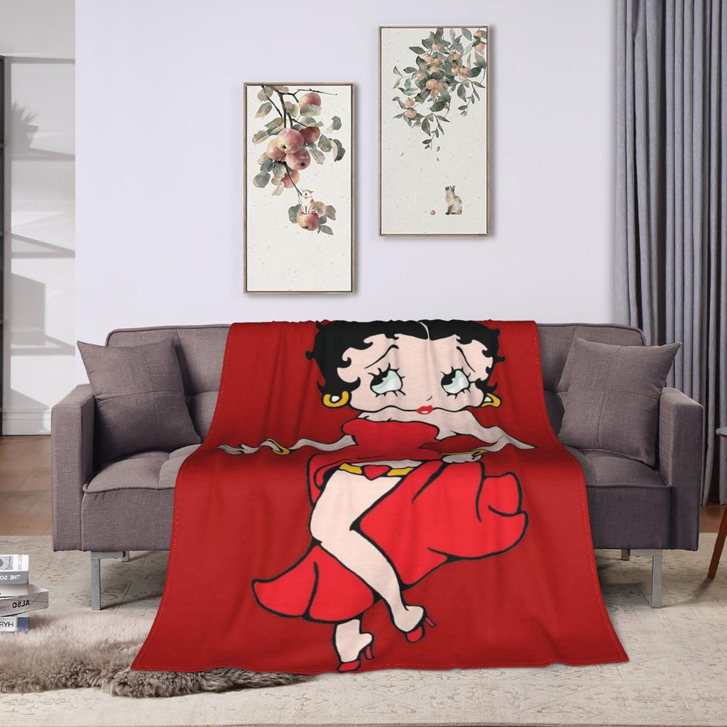 B-Bettys Boops Blanket Quality Soft Warm Throw Blanket Winter Kids Outdoor Pattern Bedspread