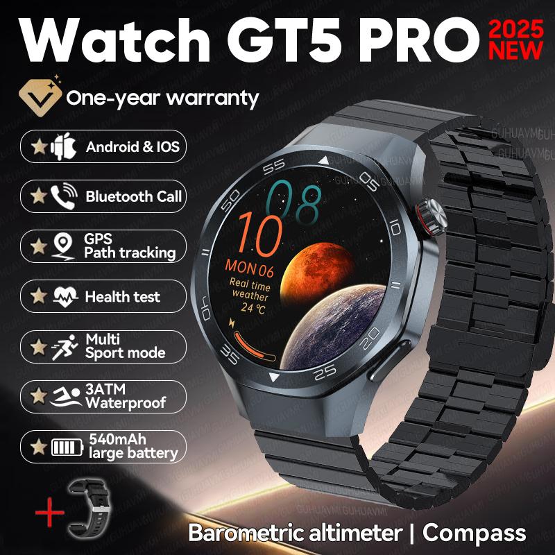 New Outdoors Sports DT5 Smart Watch GPS Positioning Compass 3ATM Waterproof HD AMOLED Screen Bluetooth Call Smartwatch Men
