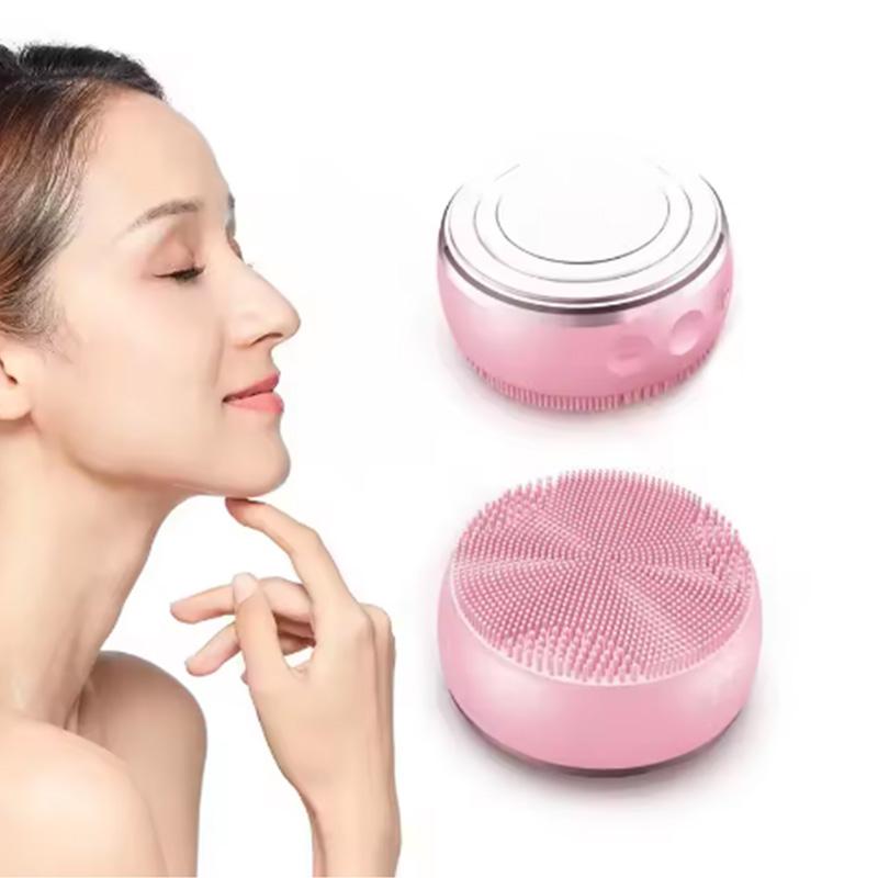 Face Cleaning Brush Natural Spa Ultrasonic Face Scrubber Massager Sonic Vibrating Facial Cleansing Brush Mini Electric