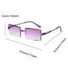 16/20 Pairs Rectangle Sunglasses Men Fashion Rimless Gradient Multicolor Beach Holiday Shades Women New Trendy Rave Sun Glasses