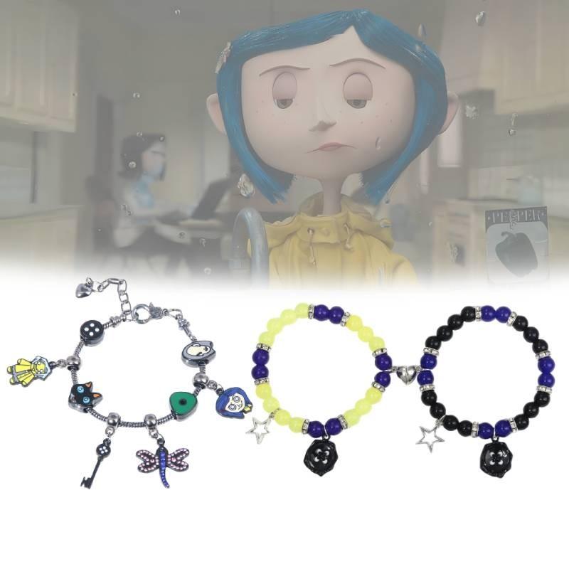 The Secret Coraline Door Bracelet Cute Cartoon Button Dragonfly Girl Accessory