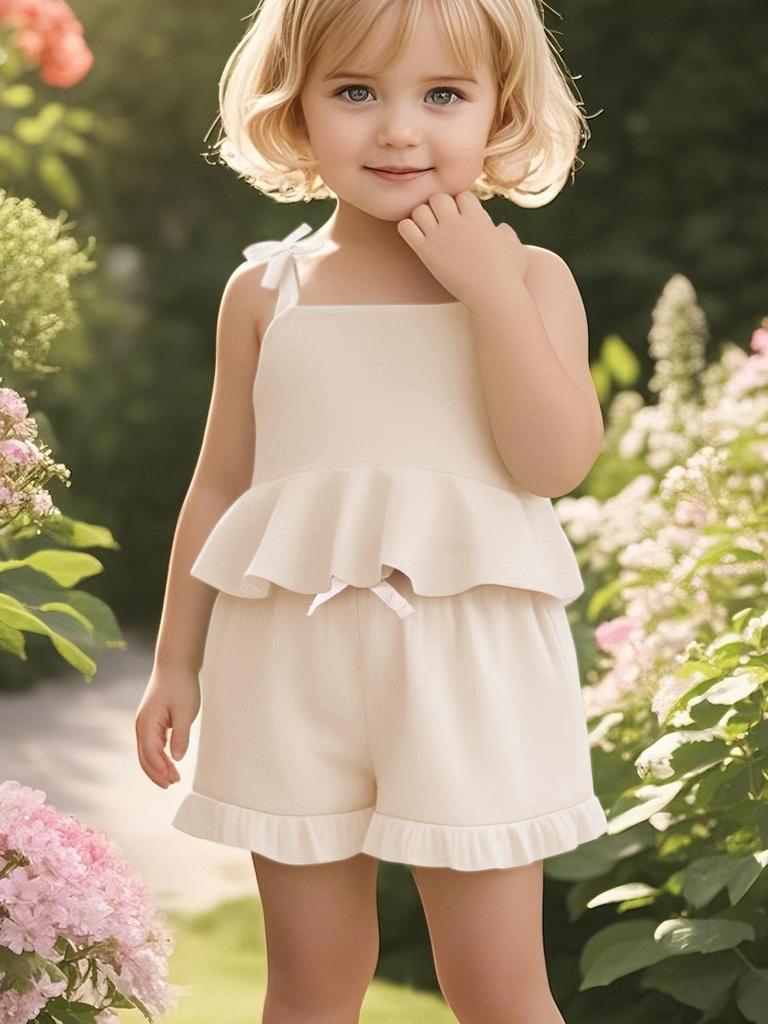 Sada tílka s volánky a šortek - Letní outfit pro miminko