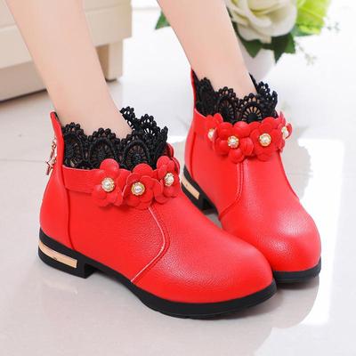 2024 New Autumn/Winter Girls' Korean Princess Velvet Leather Short Boots
