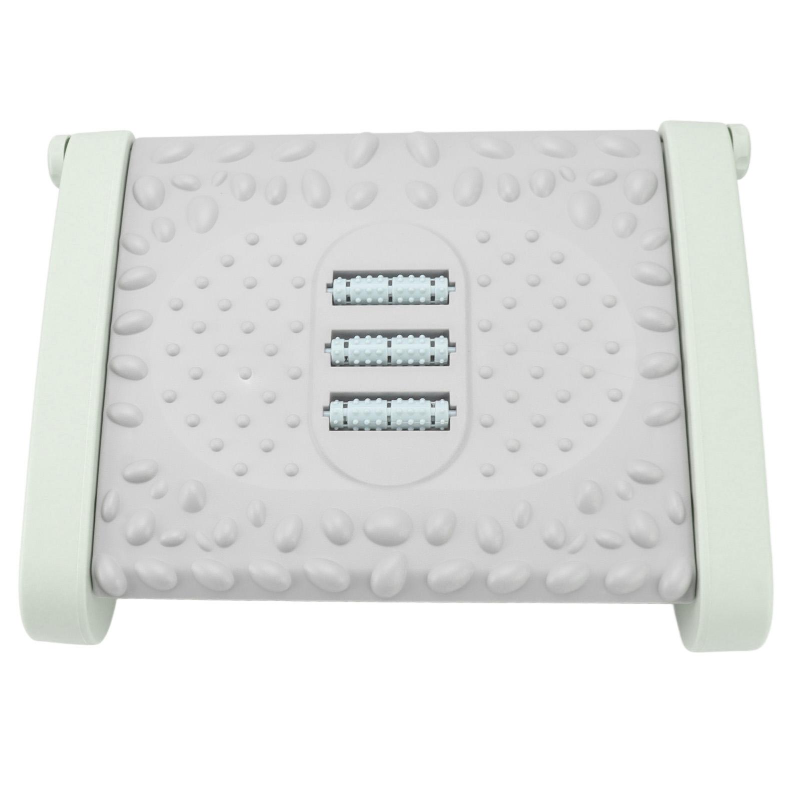 

Under Desk Footrest 6 Height Adjustable Ergonomic Foot Stool with Massage Texture and Roller for Office Green