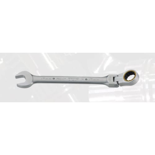 TOP Industrial (TOP) Swivel Ratchet Combination Wrench, 17mm, 180 Swivel, 5 Feed Angle, Gear Wrench FRC-17