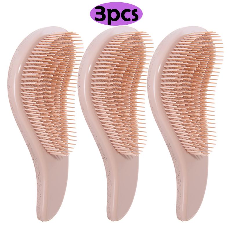 1/3pcs Magic Detangling Hairbrush Wheat Straw Scalp Massage Comb Soft Anti-static Gentle Grooming Brush Salon Hair Styling Brush